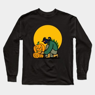 Pumpkin-headed zombie design Long Sleeve T-Shirt